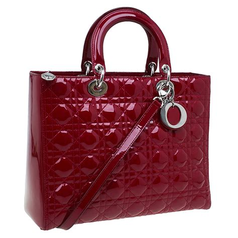 lady dior red patent leather cost|lady dior patent bag.